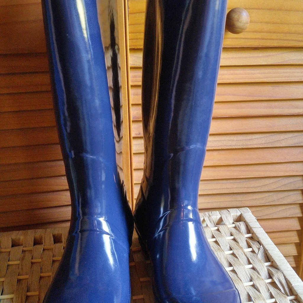 London Fog Thames Shiny Navy Rainboot 9m Brand New